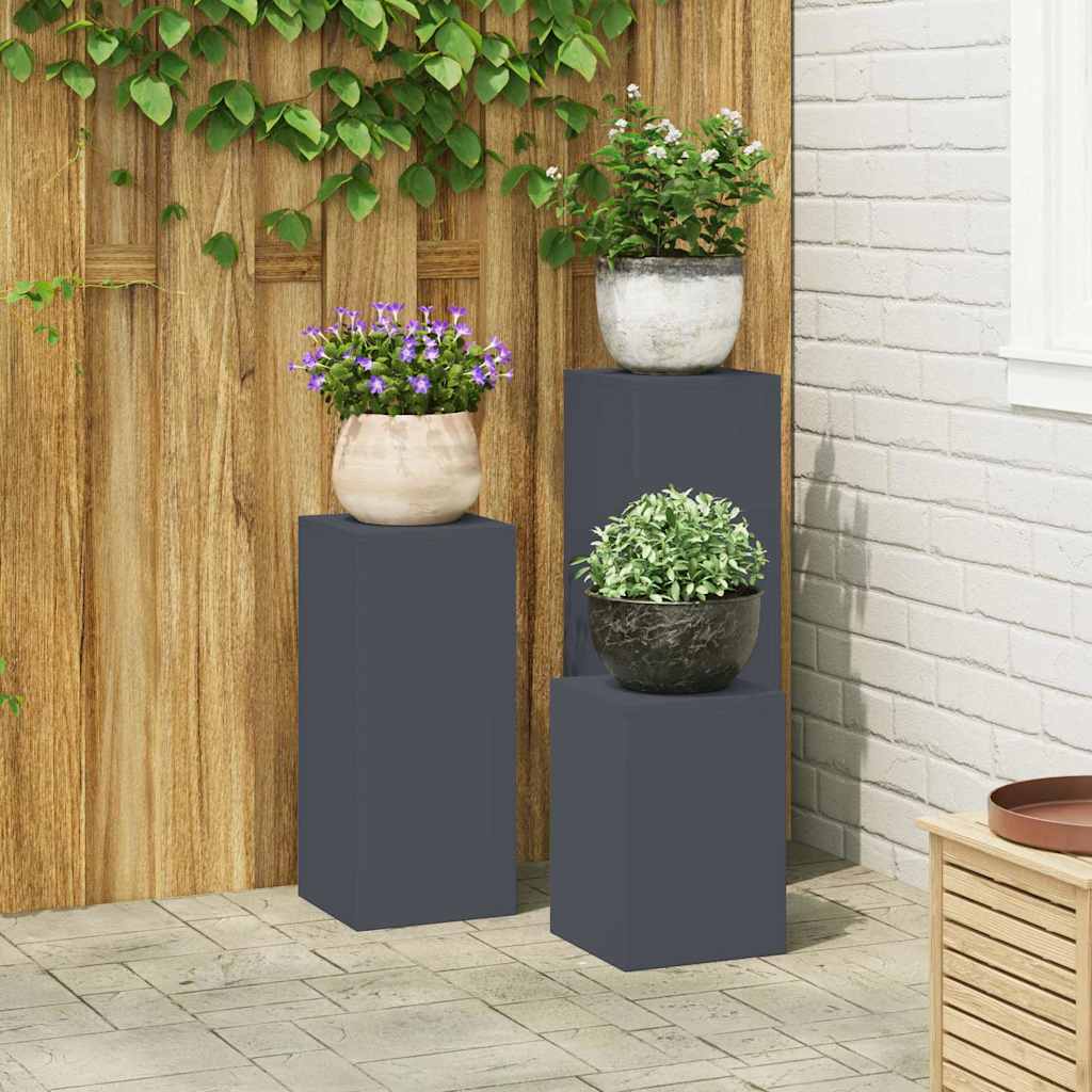 vidaXL Βάση φυτών 3 τεμ. Ανθρακί 24 x 24 x 75 εκ.