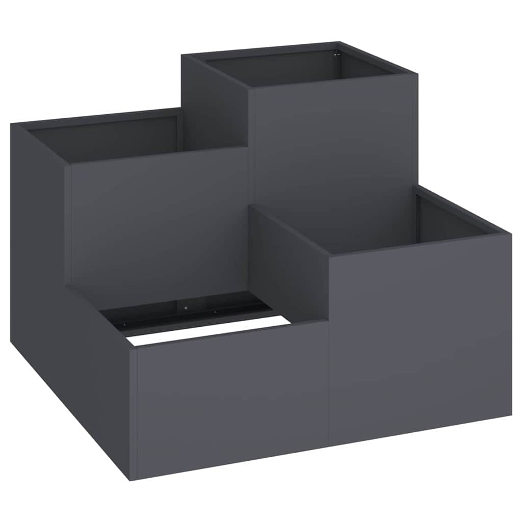 vidaXL Γλάστρα Κήπου Ανθρακί 100 x 100 x 60 εκ. Ατσάλι