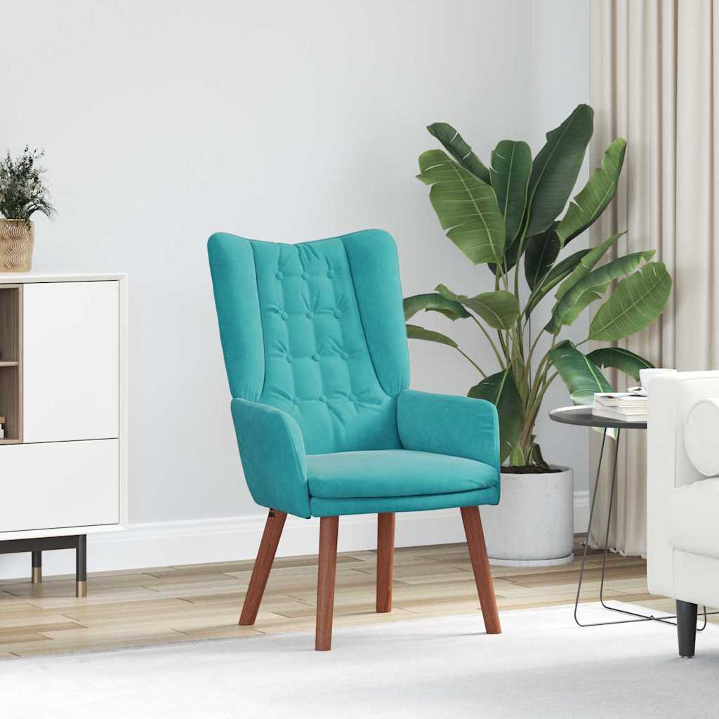 vidaXL Πολυθρόνα Τιρκουάζ 63 x 67 x 94 εκ. Βελούδο
