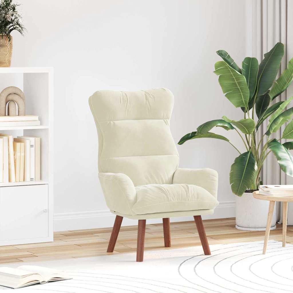 vidaXL Πολυθρόνα Κρεμ 69 x 74 x 93 εκ. Βελούδο