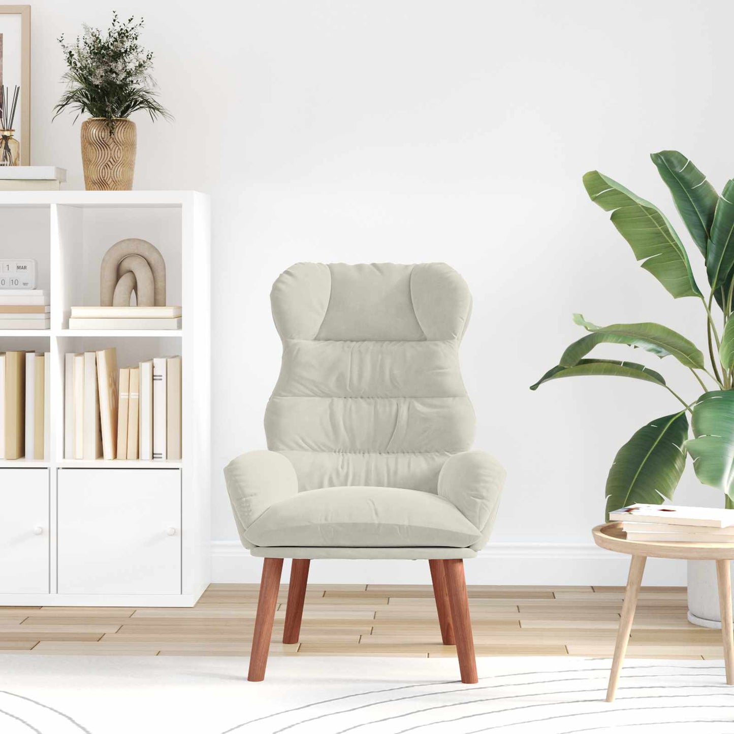 vidaXL Πολυθρόνα Κρεμ 69 x 74 x 93 εκ. Βελούδο