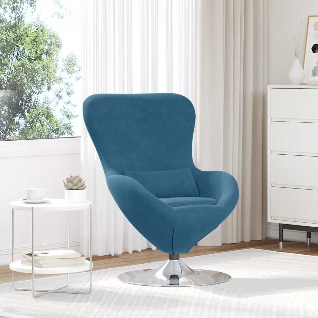 vidaXL Κάθισμα-αυγό Μπλε 63 x 73 x 90 εκ Βελούδο