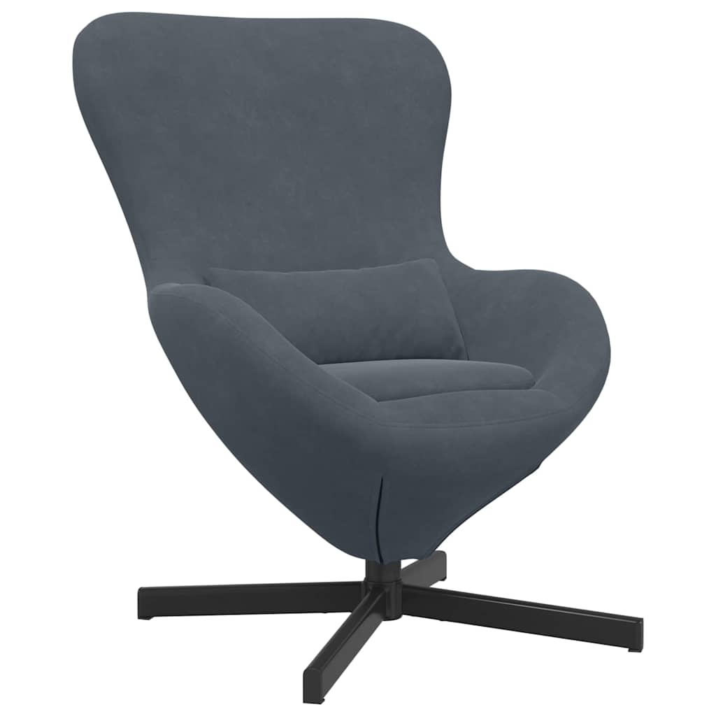 vidaXL Κάθισμα-αυγό Σκούρο Γκρι 63 x 73 x 90 εκ Βελούδο