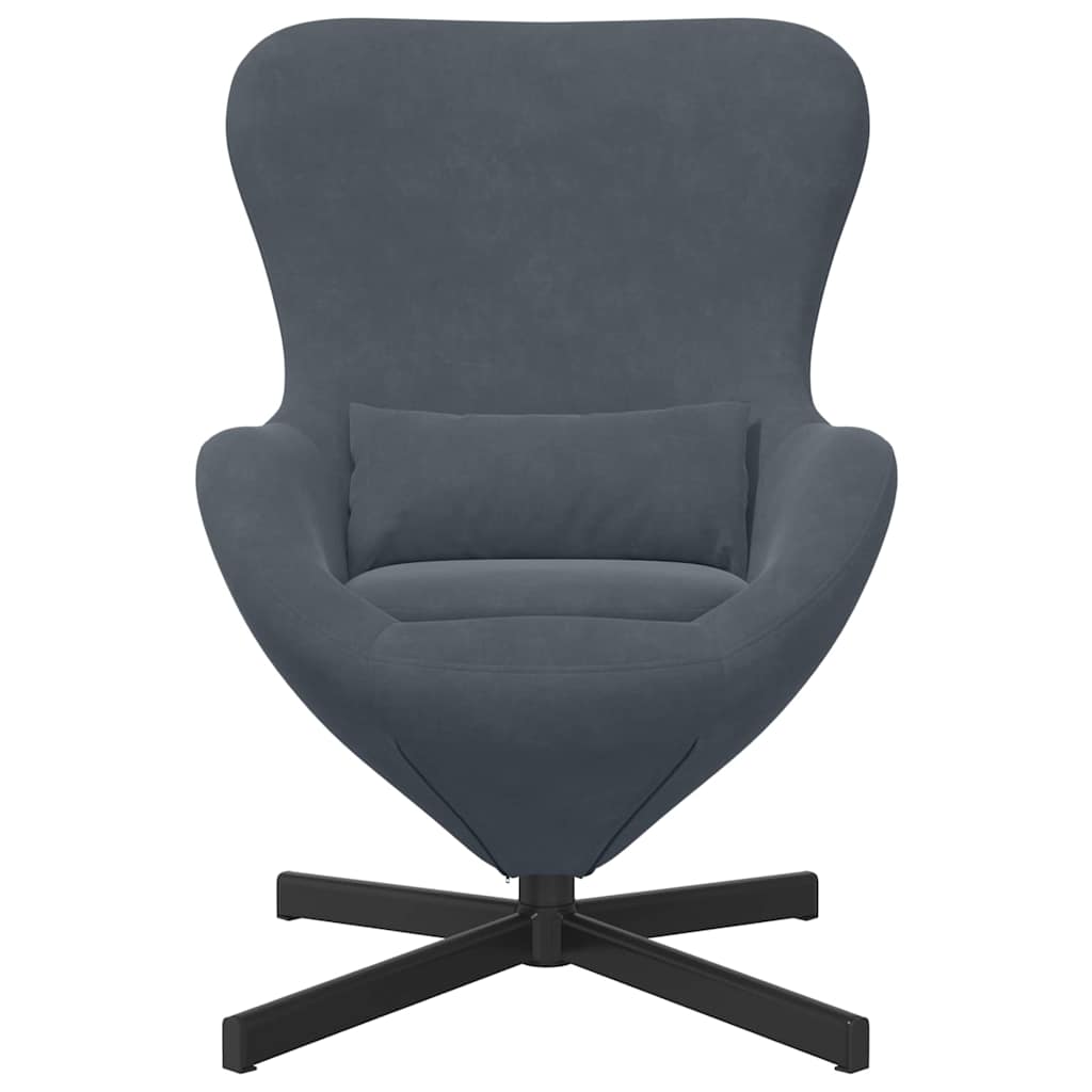 vidaXL Κάθισμα-αυγό Σκούρο Γκρι 63 x 73 x 90 εκ Βελούδο