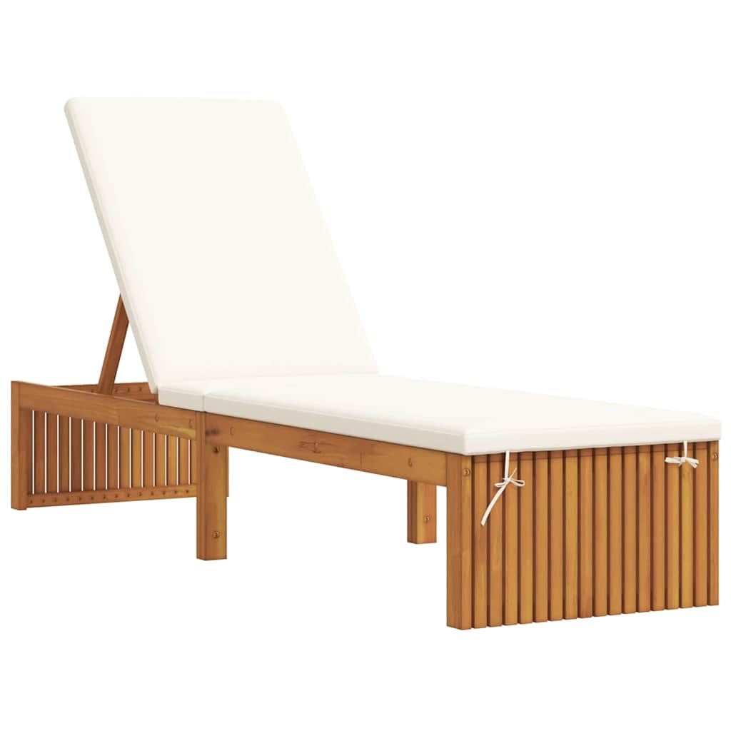 vidaXL Ξαπλώστρα με Μαξιλάρι 200x55x30 εκ Μασίφ Ξύλο Ακακίας
