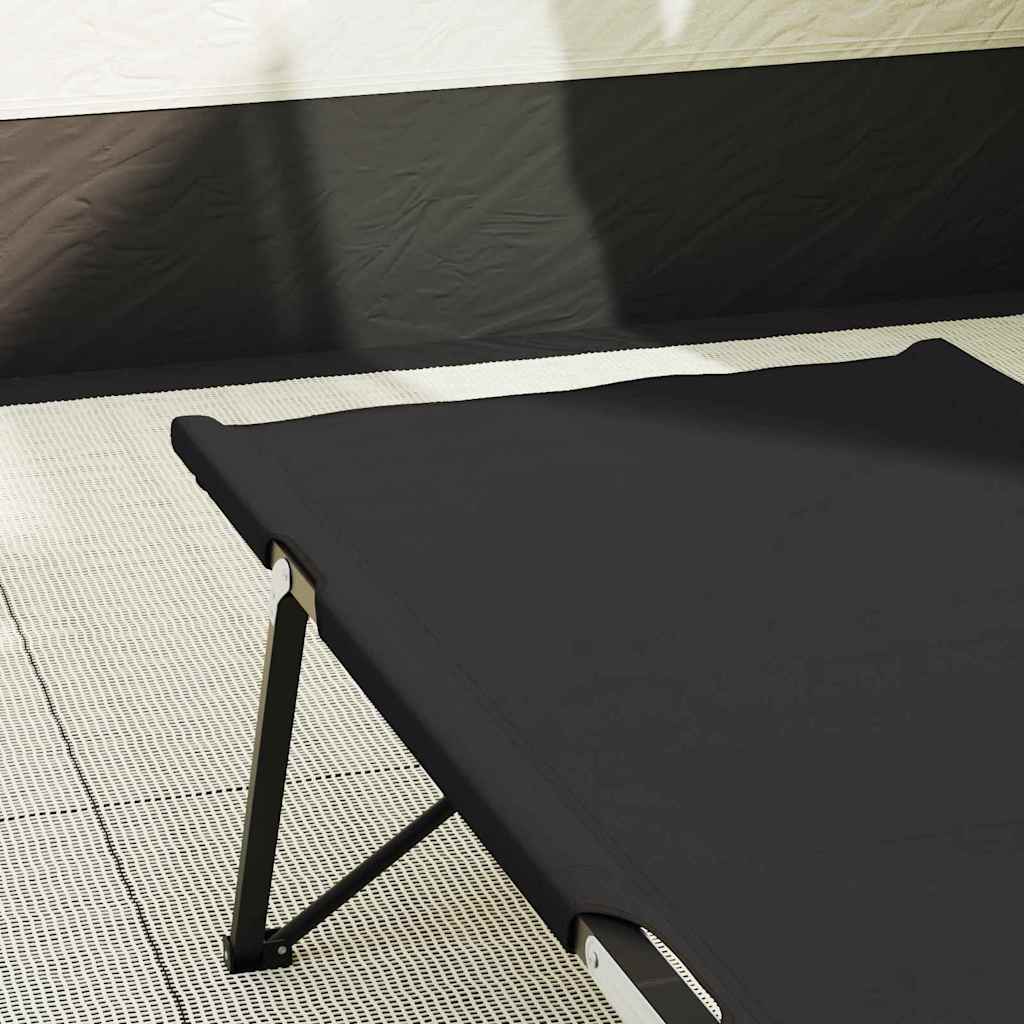 vidaXL Αναδιπλούμενο Κρεβάτι Κάμπινγκ Μαύρο 206 x 76 x 74 εκ