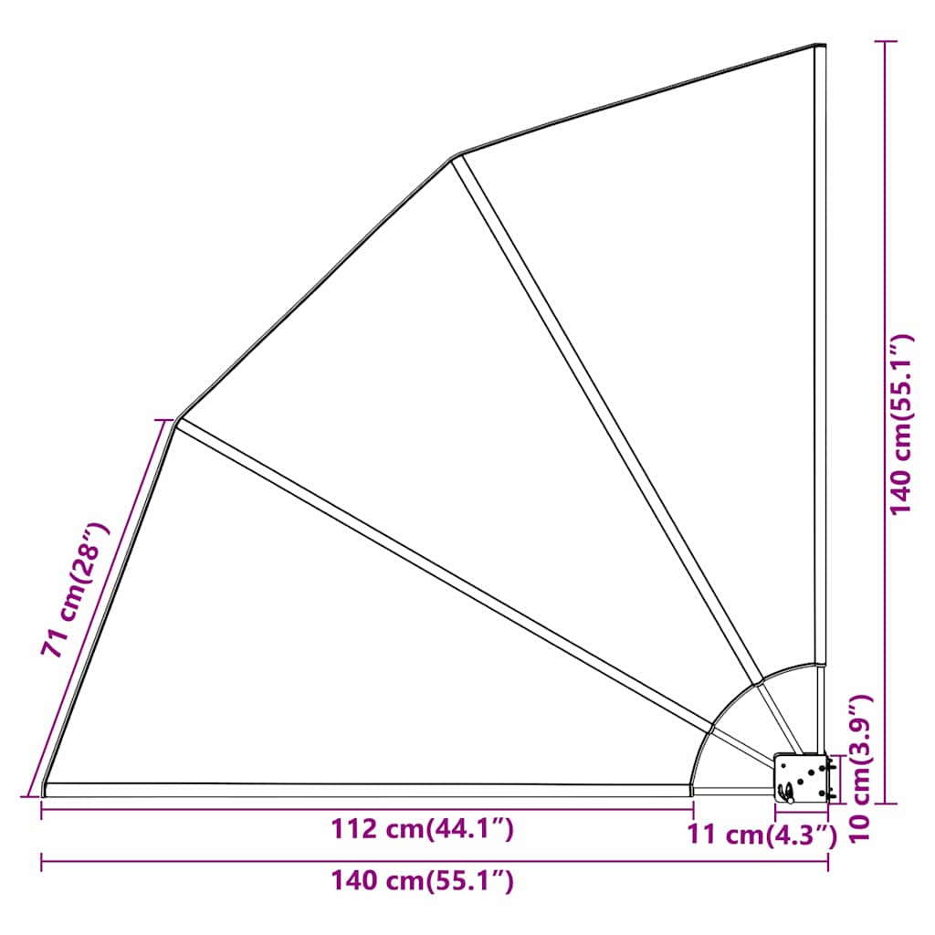 vidaXL Αδιάφανο σκίαστρο μπαλκονιού 140 x 140 cm