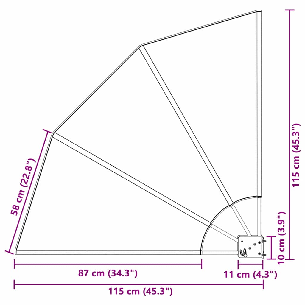 vidaXL Αδιάφανο σκίαστρο μπαλκονιού 115 x 115 cm