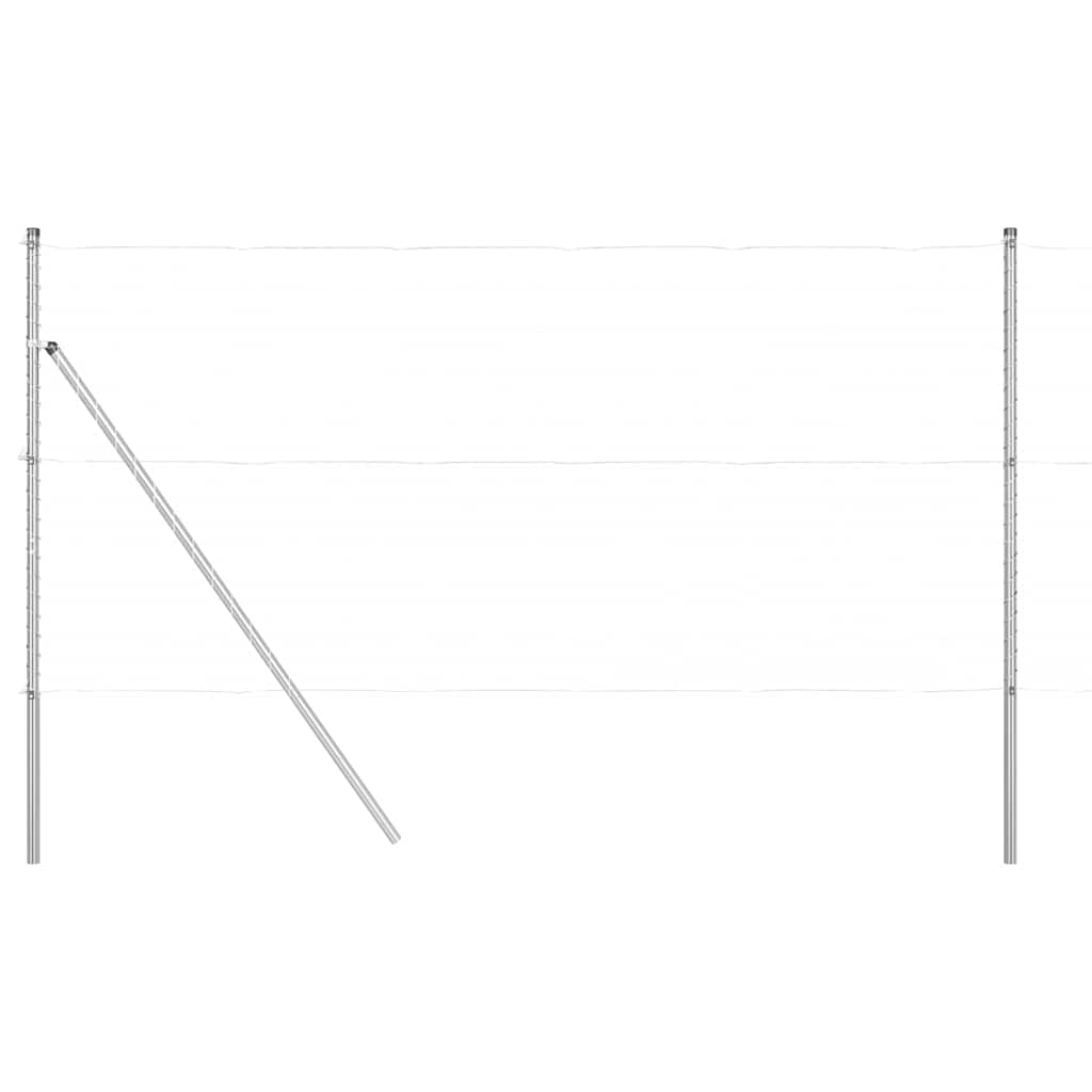 vidaXL Στύλος Περιφράξεων 7 pcs Ασημί Ατσάλι