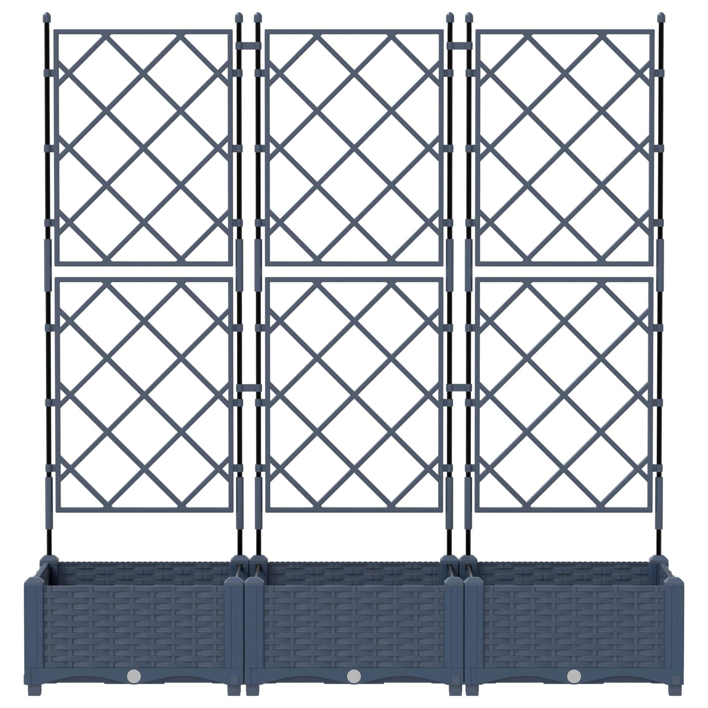 vidaXL Κηποτινάκι με Τρέλα 3 pcs Γκρι 120 x 40 x 125.5 εκ. PP