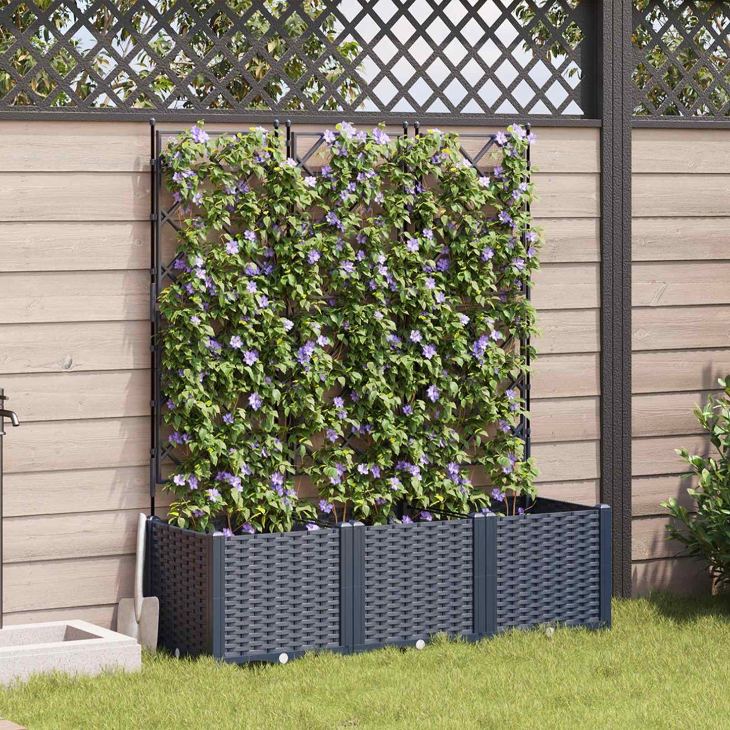 vidaXL Κηποτινάκι με Τρέλα 3 pcs Γκρι 120 x 40 x 143 εκ. PP