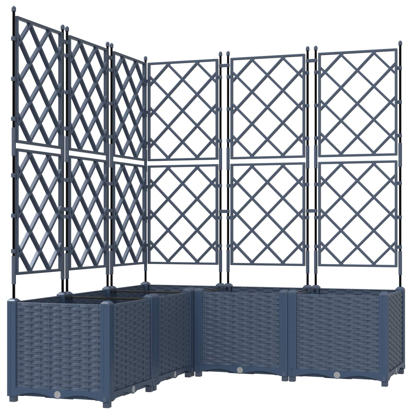 vidaXL Κηποτινάκι με Τρέλα 5 pcs Γκρι 120 x 120 x 143 εκ. PP