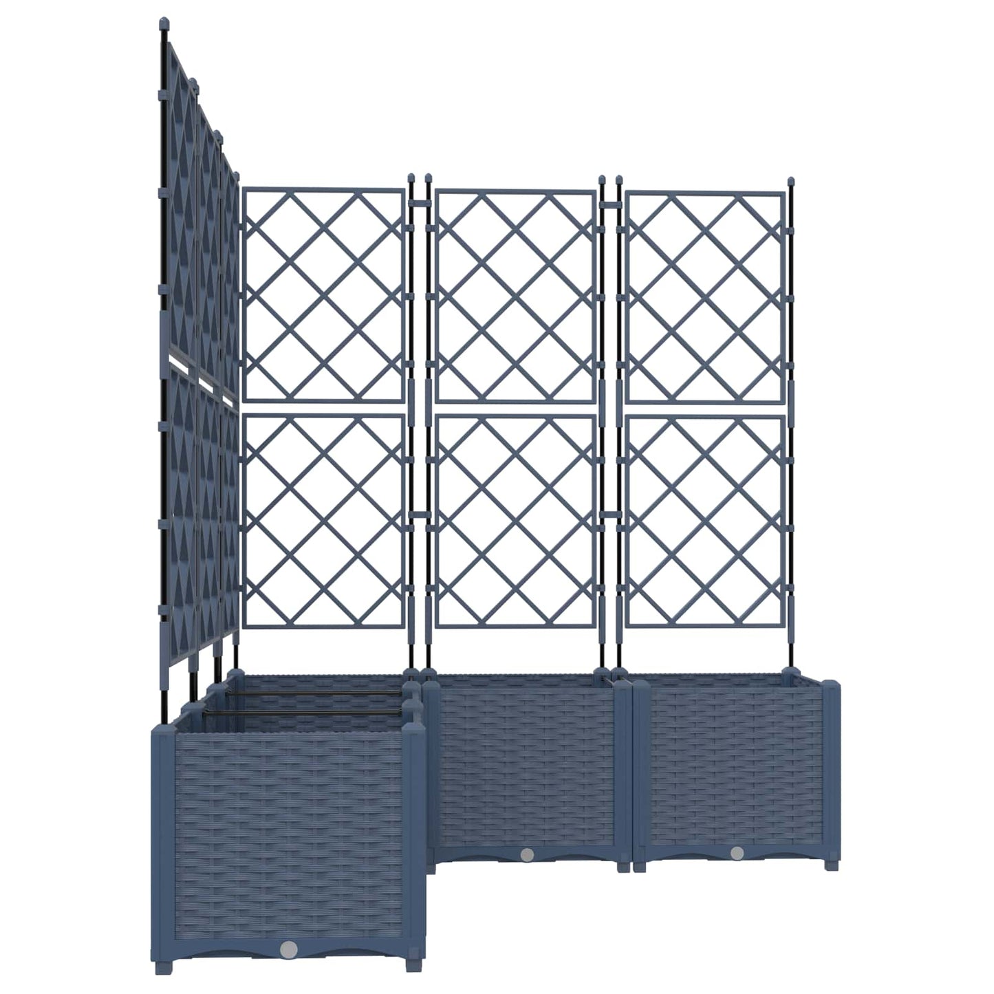 vidaXL Κηποτινάκι με Τρέλα 5 pcs Γκρι 120 x 120 x 143 εκ. PP
