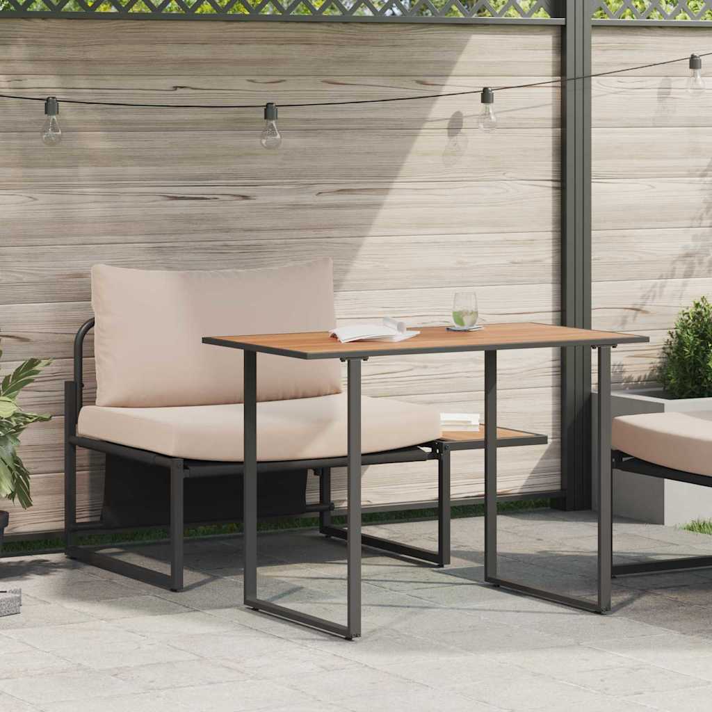 vidaXL Σέτ φαγητού για κήπο 2 pcs Taupe Ατσάλι