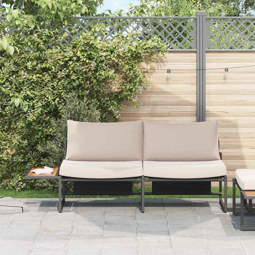 vidaXL Καναπές Κήπου με μαξιλάρι Καφέ 200.5 x 70 x 85.5εκ Μέταλλο