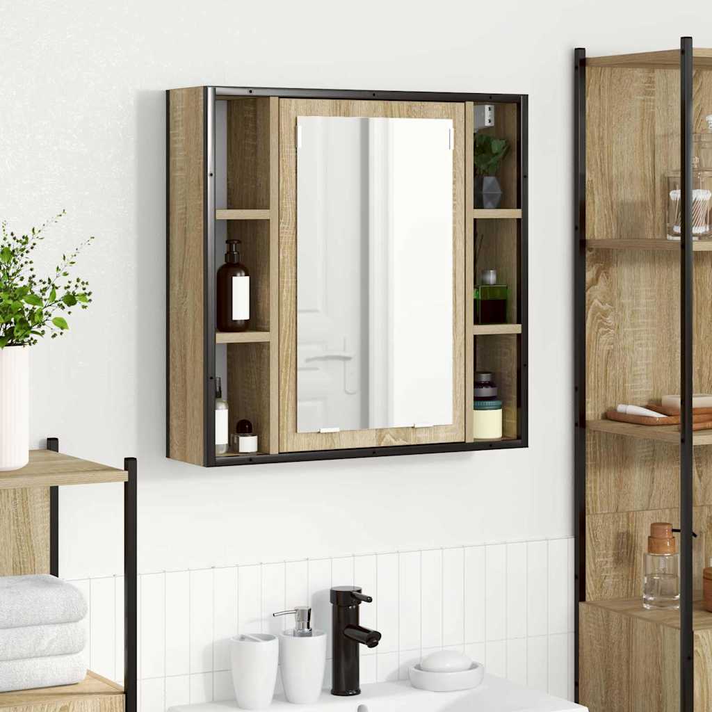 vidaXL Καθρέφτης Ντουλάπα Μπάνιου με ράφι Μπεζ 60 x 16 x 60 εκ
