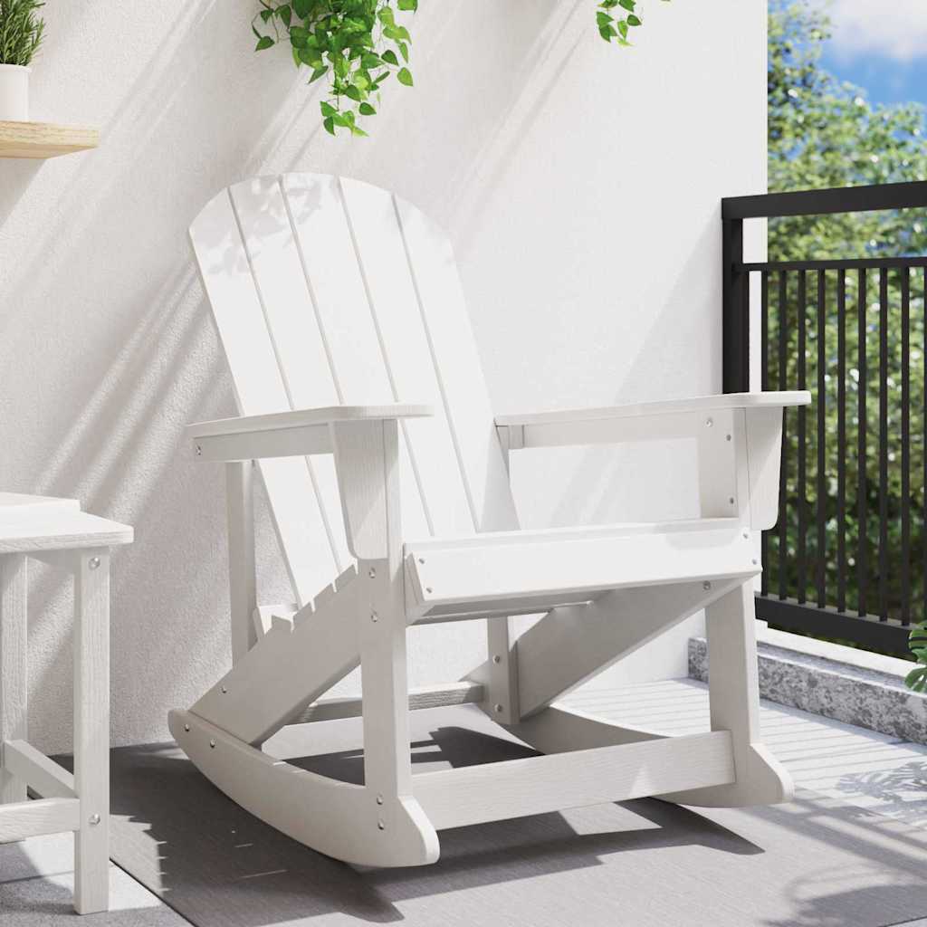 vidaXL Καθιστική Καρέκλα Ροκ Adirondack Λευκό HDPE