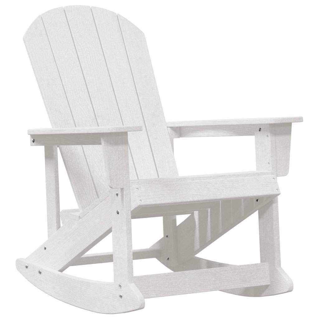 vidaXL Καθιστική Καρέκλα Ροκ Adirondack Λευκό HDPE