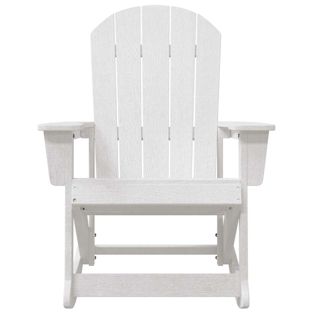 vidaXL Καθιστική Καρέκλα Ροκ Adirondack Λευκό HDPE