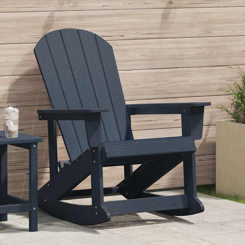 vidaXL Καθιστική Καρέκλα Ροκ Adirondack Σκούρο μπλε HDPE