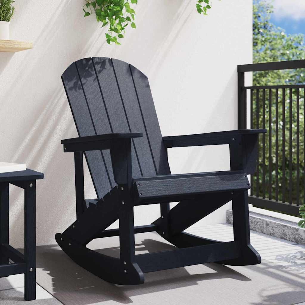 vidaXL Καθιστική Καρέκλα Ροκ Adirondack Σκούρο μπλε HDPE
