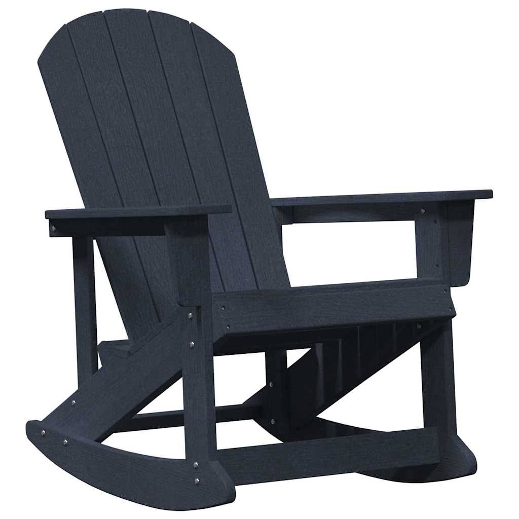 vidaXL Καθιστική Καρέκλα Ροκ Adirondack Σκούρο μπλε HDPE