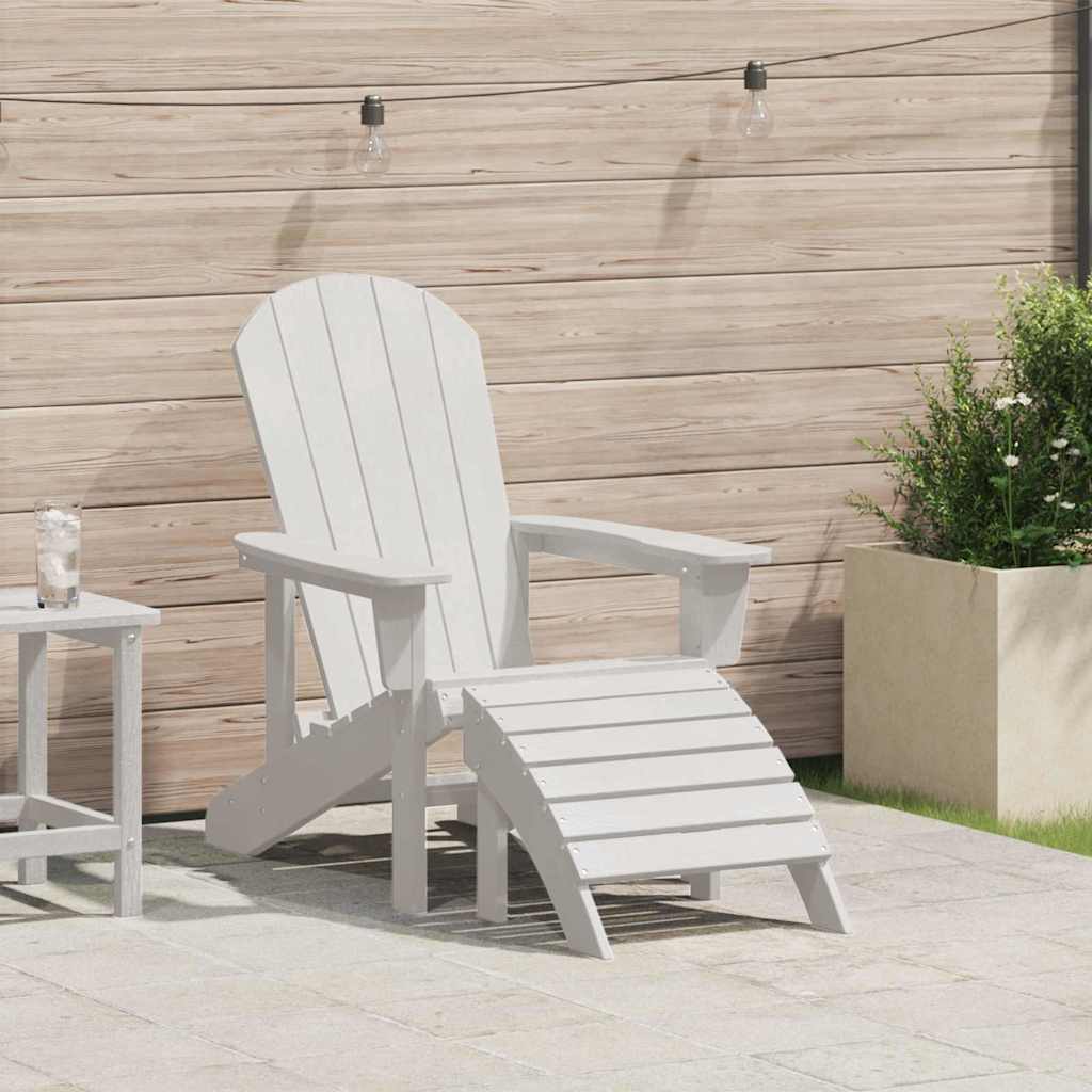 vidaXL Καρέκλα Adirondack Λευκό HDPE