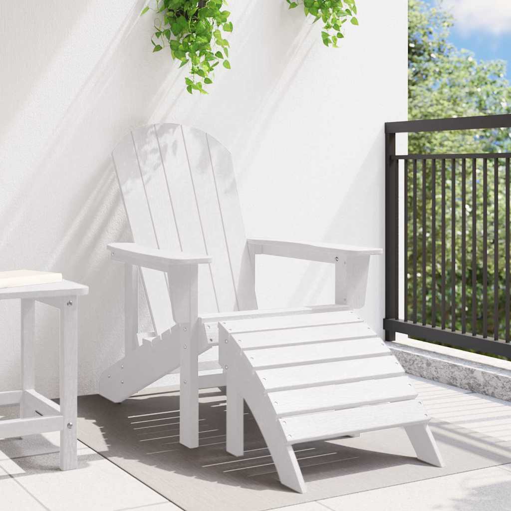 vidaXL Καρέκλα Adirondack Λευκό HDPE
