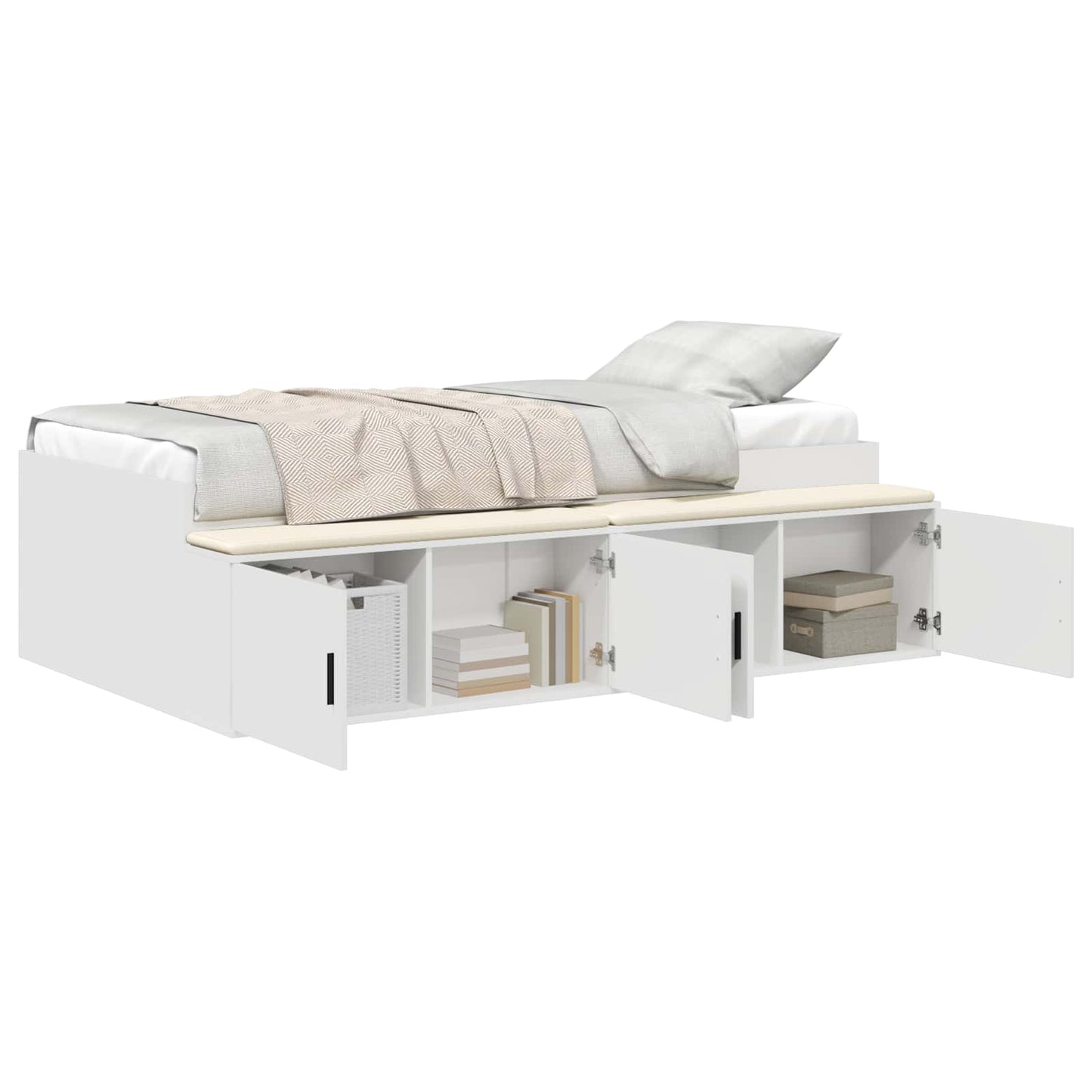 vidaXL Σκελετός Κρεβατιού Λευκό 70 x 190 cm Επεξεργασμένο Ξύλο