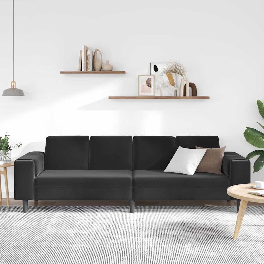 vidaXL Καναπές σαλονιού Μαύρο 250 x 77 x 76 εκ.