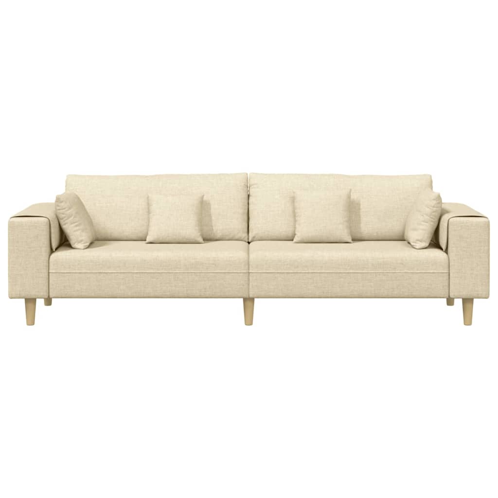 vidaXL Καναπές Κρεμ 250 x 77 x 76 εκ. ύφασμα