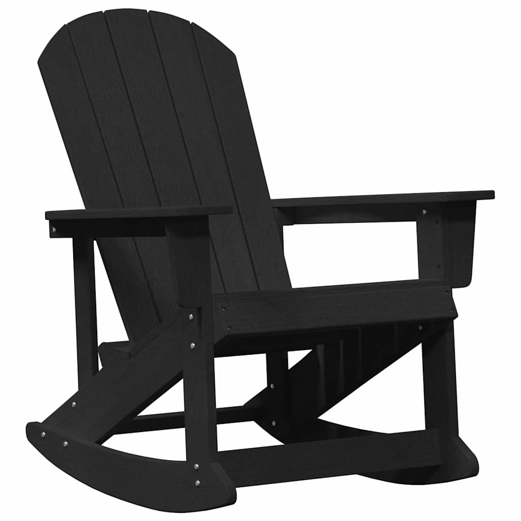 vidaXL Καρέκλες Ροκάντας Adirondack 2 τμχ. 2-θέσια Μαύρο HDPE
