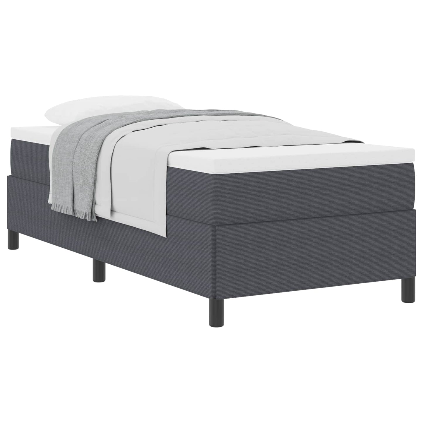 vidaXL Κρεβάτι με ελατήρια Σκούρο Γκρι 80 x 200 cm