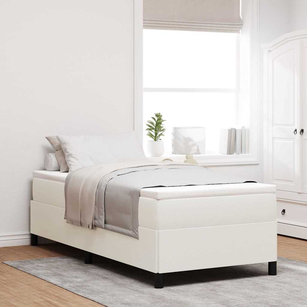 vidaXL Κρεβάτι με ελατήρια Κρεμ 80 x 200 cm Υφασμάτινο Κορντουρά