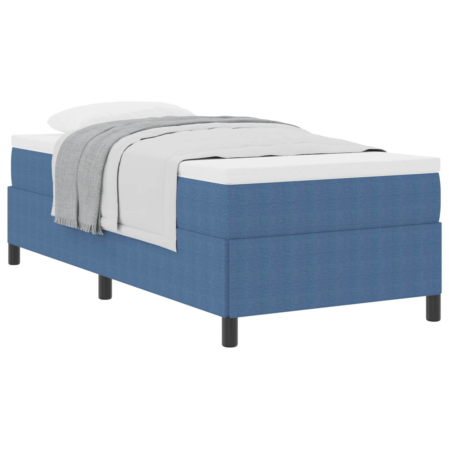 vidaXL Κρεβάτι με ελατήρια Μπλε 90 x 200 cm Υφασμάτινο Κορντουρά