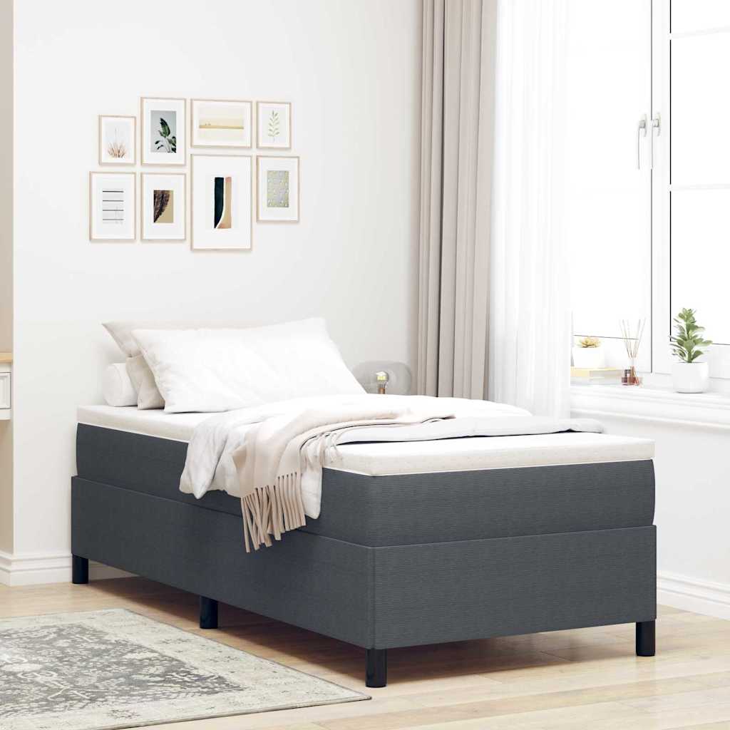 vidaXL Κρεβάτι με ελατήρια Σκούρο Γκρι 100 x 200 cm