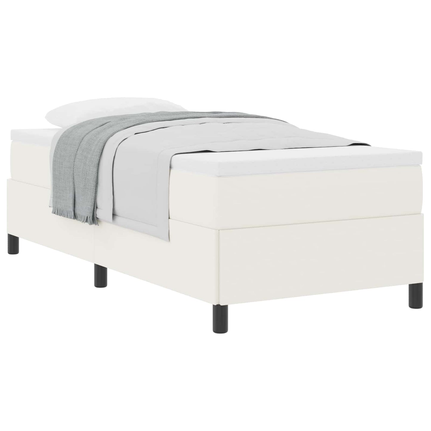 vidaXL Κρεβάτι με ελατήρια Κρεμ 100 x 200 cm Υφασμάτινο Κορντουρά