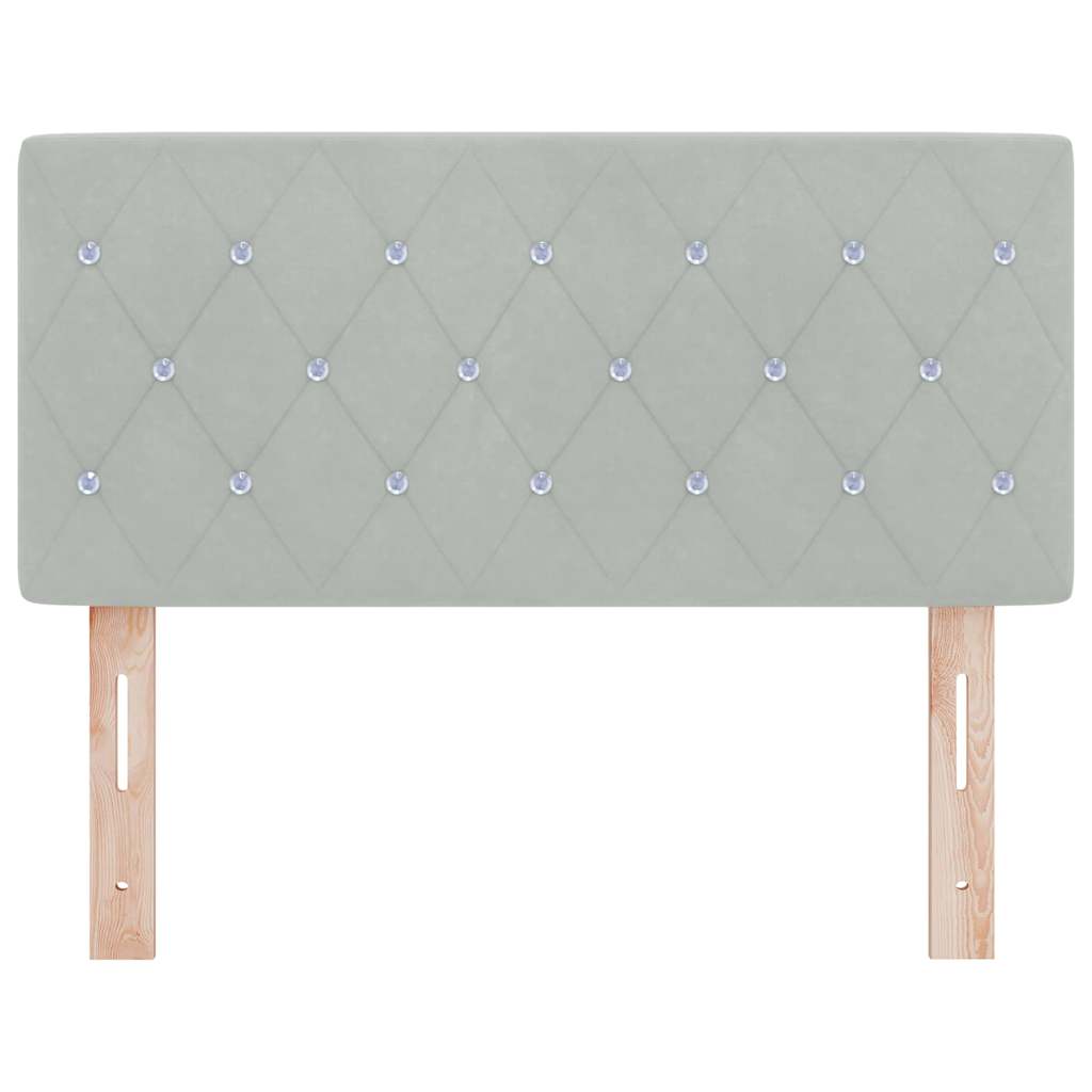 vidaXL Βελούδινο Κεφαλάρι Argyle Ανοιχτό γκρι 90 cm Βελούδο