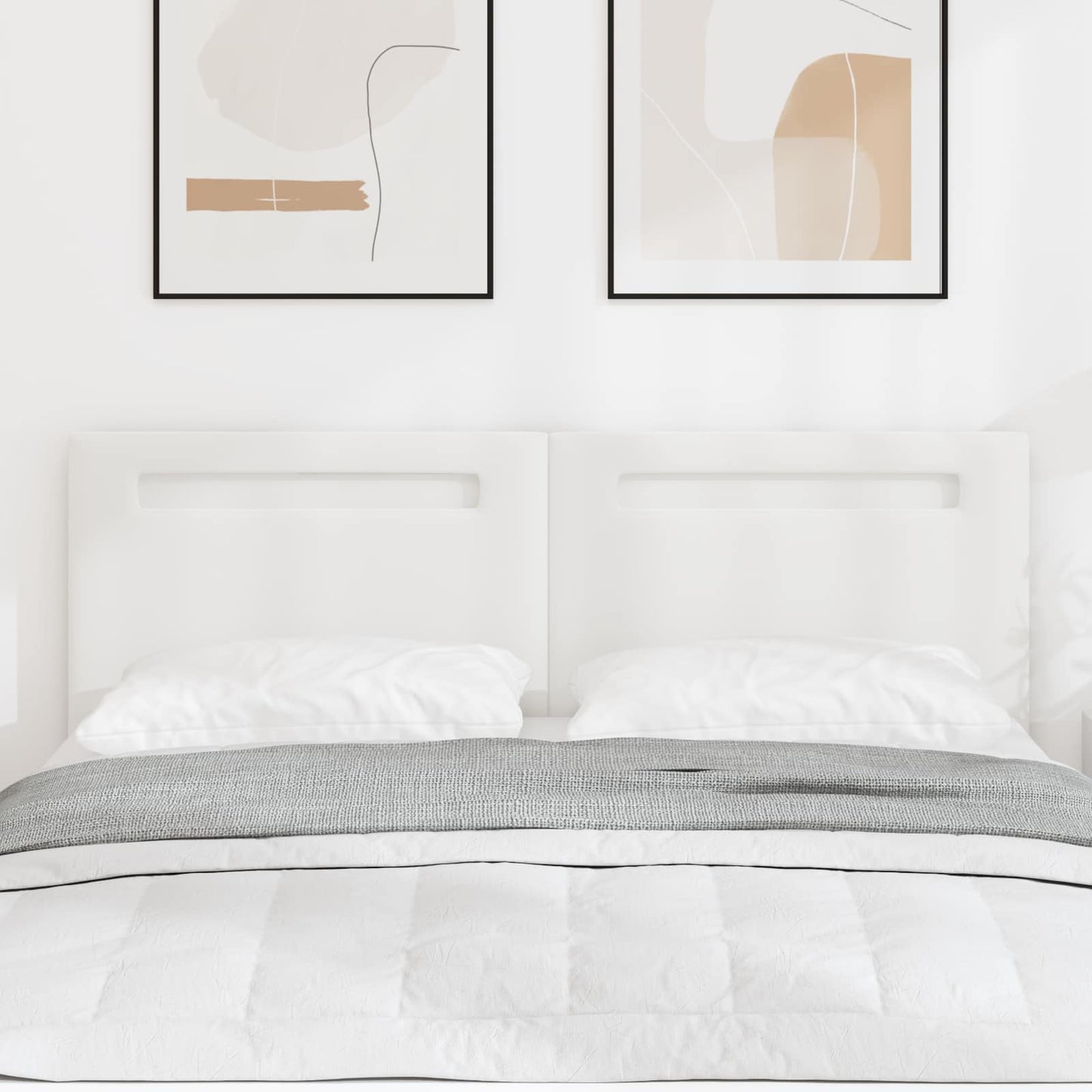 vidaXL LED κεφαλάρι Λευκό 144 cm Τεχνητό Δέρμα