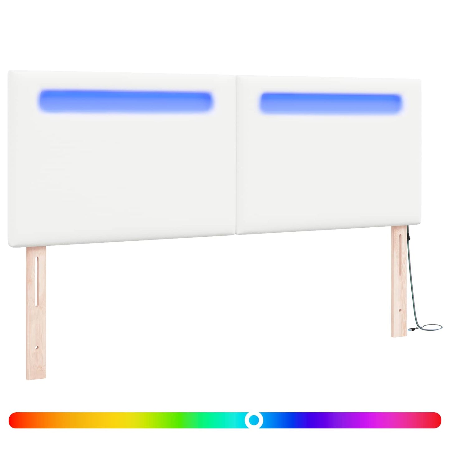 vidaXL LED κεφαλάρι Λευκό 144 cm Τεχνητό Δέρμα