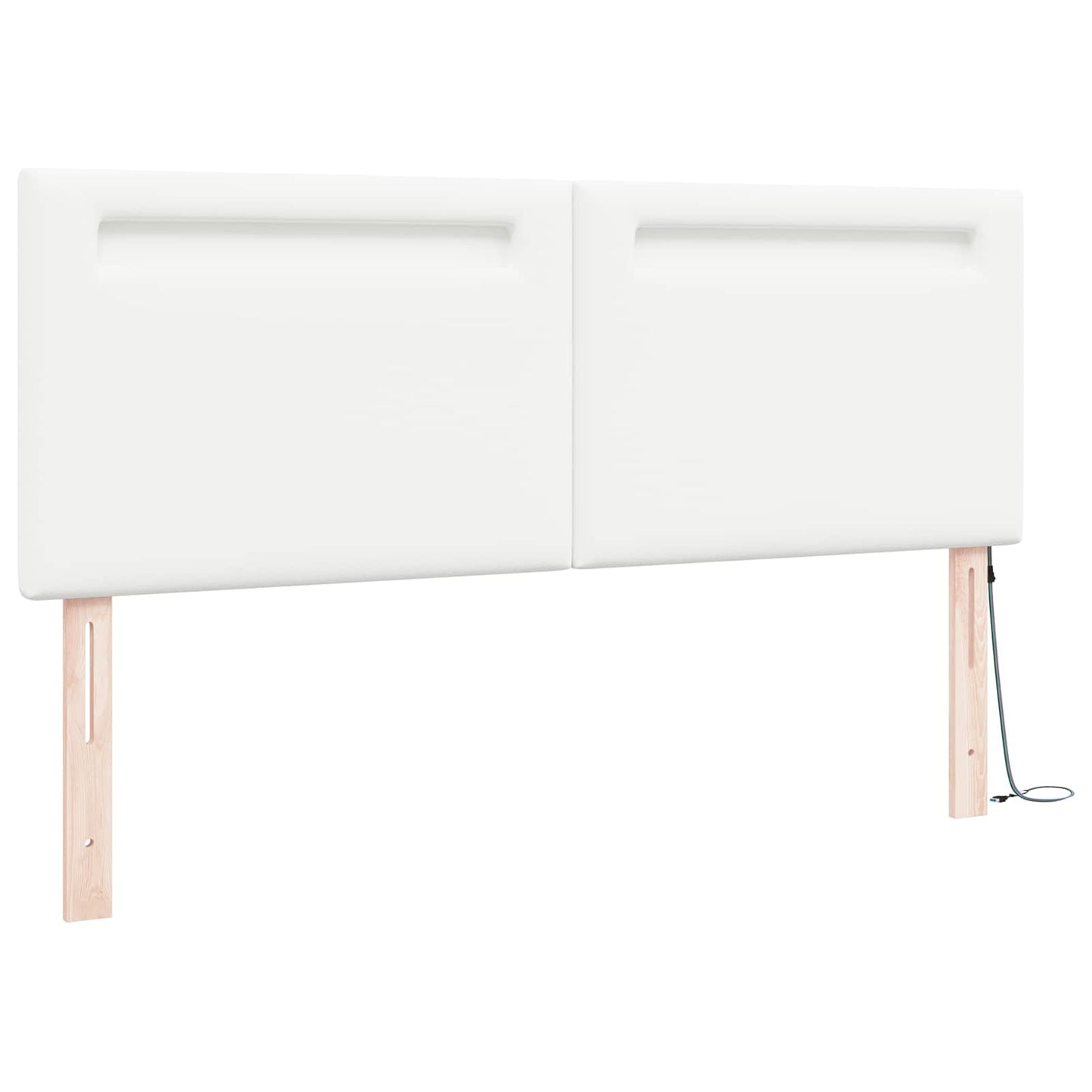 vidaXL LED κεφαλάρι Λευκό 144 cm Τεχνητό Δέρμα