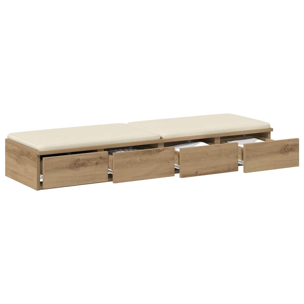 vidaXL Συρτάρια κρεβατιού Artisan Oak 120 x 36,5 x 16,5 εκ