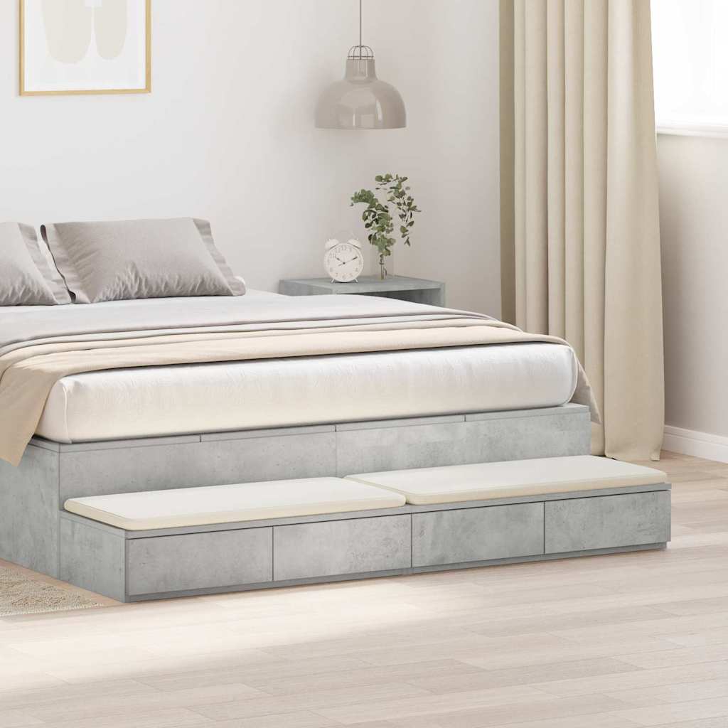 vidaXL Συρτάρια κρεβατιού Σκυρόδεμα Γκρι 140 x 36,5 x 16,5 εκ