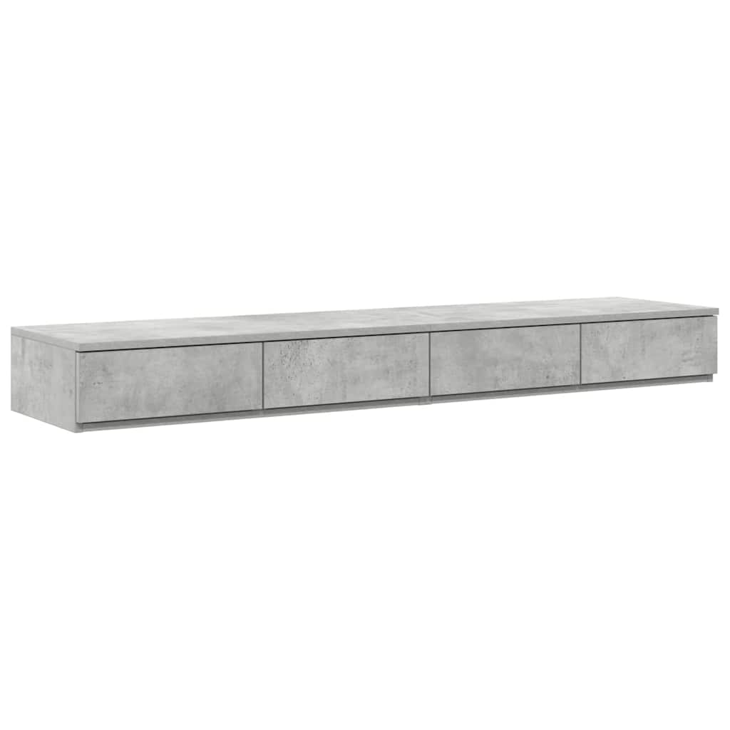 vidaXL Συρτάρια κρεβατιού Σκυρόδεμα Γκρι 140 x 36,5 x 16,5 εκ
