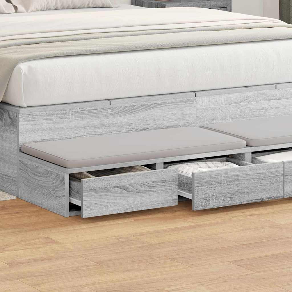 vidaXL Συρτάρια κρεβατιού Γκρίζο Σονομα 150 x 36,5 x 16,5 εκ