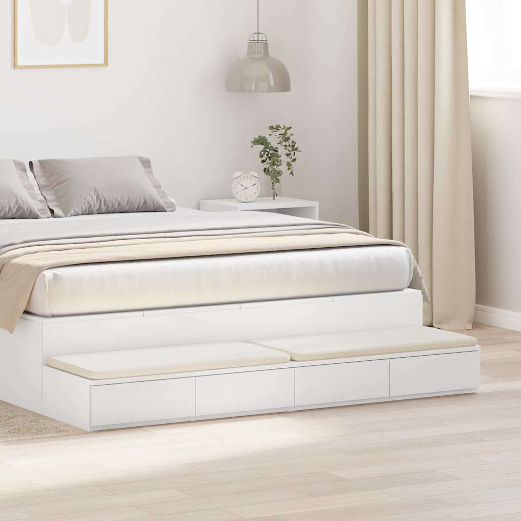 vidaXL Συρτάρια κρεβατιού Λευκό 135 x 36,5 x 16,5 εκ