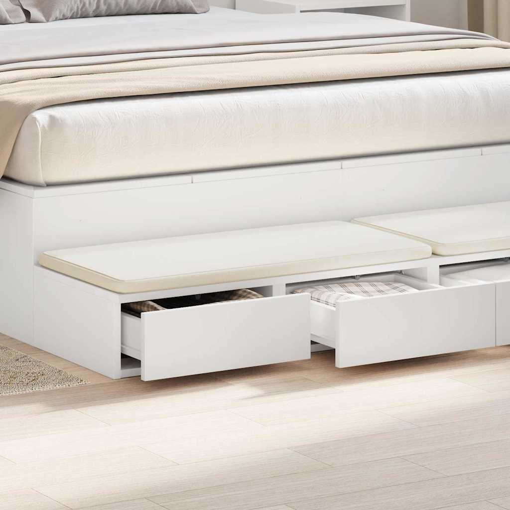 vidaXL Συρτάρια κρεβατιού Λευκό 135 x 36,5 x 16,5 εκ