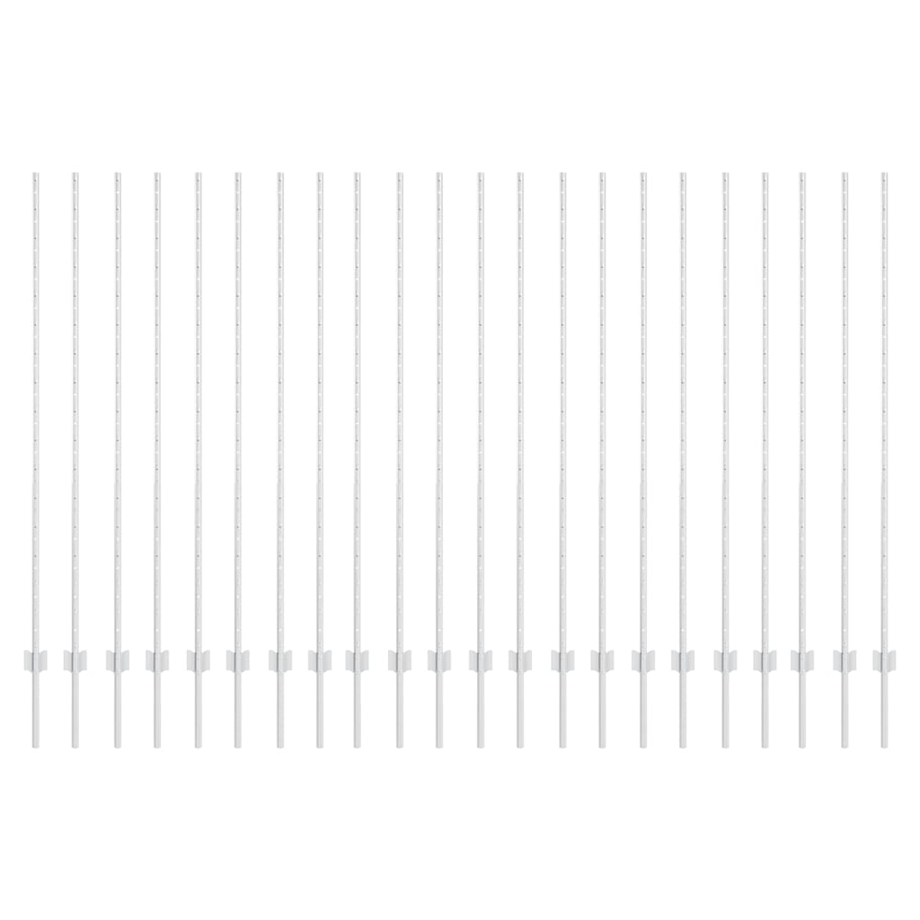vidaXL Πό posts φράχτη 44 pcs Ασημί 200 cm Ατσάλι