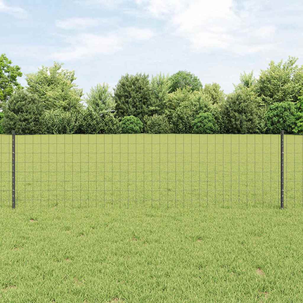 vidaXL Περίφραξη Euro με Στήλη 25 x 0,6 μ PVC-Επικαλυμμένο Ατσάλι Γκρι