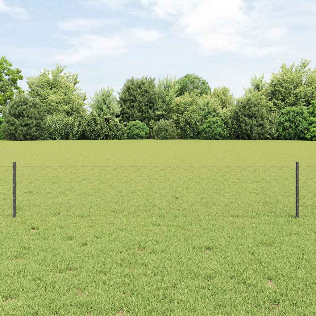 vidaXL Εξαγωνική Φράχτη με Στύλο 10 x 0,4 m PVC-Επικαλυμμένο Ατσάλι
